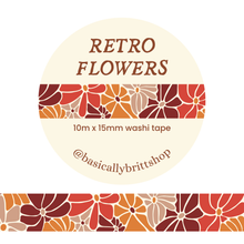 Load image into Gallery viewer, Pink Retro Flowers Washi Tape