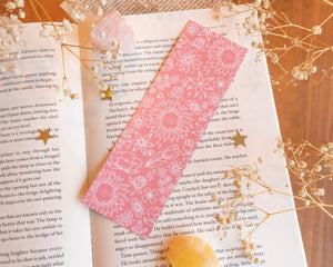 Pink Flowers Doodle Bookmark