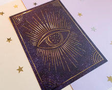 Load image into Gallery viewer, Magical Eye Gold Foil Print