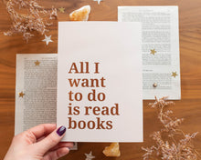 Load image into Gallery viewer, Reading Books Quote Print A5