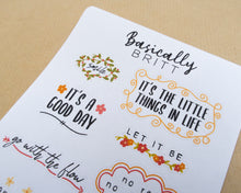 Afbeelding in Gallery-weergave laden, Inspirational Quotes Sticker Sheet
