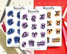 Load image into Gallery viewer, Zodiac Symbols Sticker Sheet
