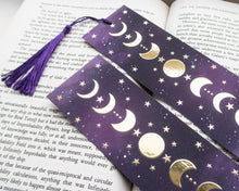 Load image into Gallery viewer, Moon Phases Gold Foil Bookmark
