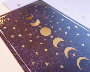 Moon Phases Gold Foil Print