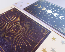 Afbeelding in Gallery-weergave laden, Set of 2 Magical Moon Gold Foil Prints
