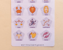 Load image into Gallery viewer, Zodiac Signs Sticker Sheet
