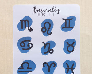 Zodiac Symbols Sticker Sheet