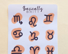 Load image into Gallery viewer, Zodiac Symbols Sticker Sheet
