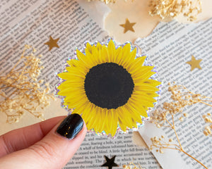 Holographic Glitter Sunflower Sticker