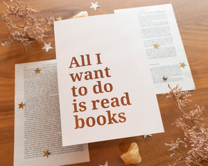 Reading Books Quote Print A5
